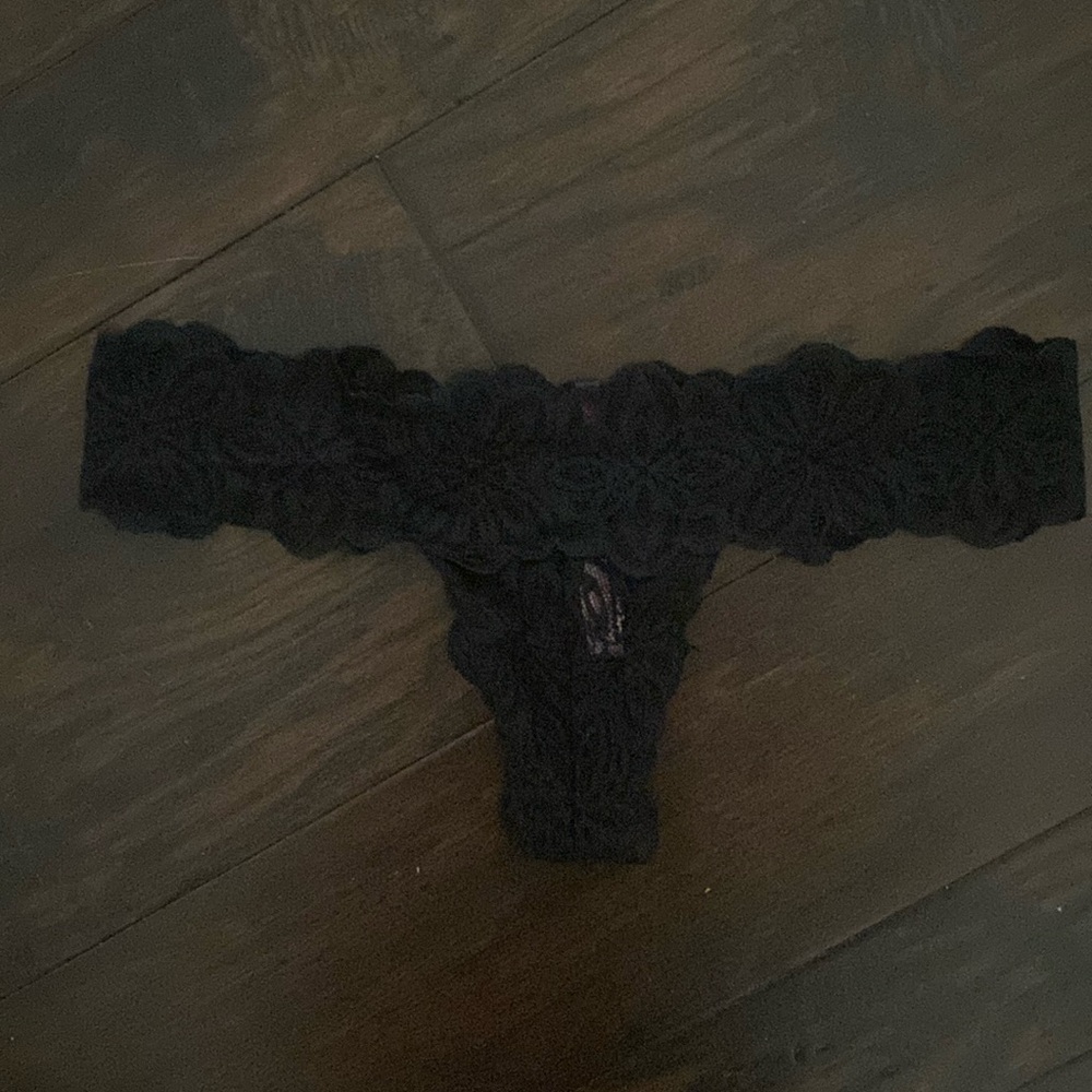 Victoria’s Secret PINK Black Lace Thong